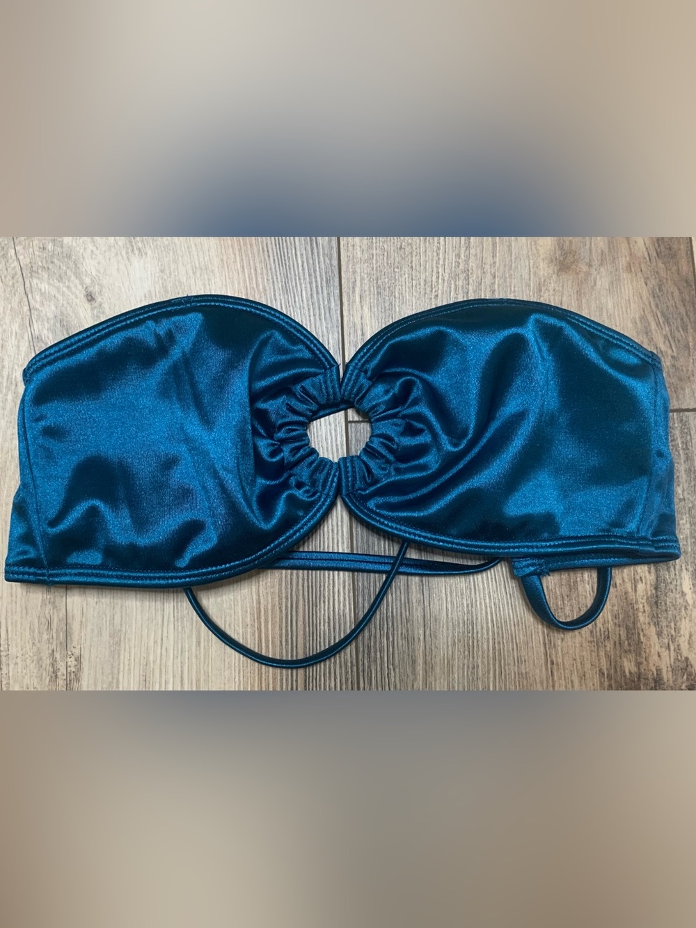 🦋 Teal Peacock Cute O ring Bandeau Top by Seamolly